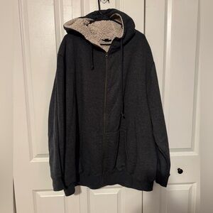 Men's King Size 3x dark gray Sherpa-Lined Hoodie